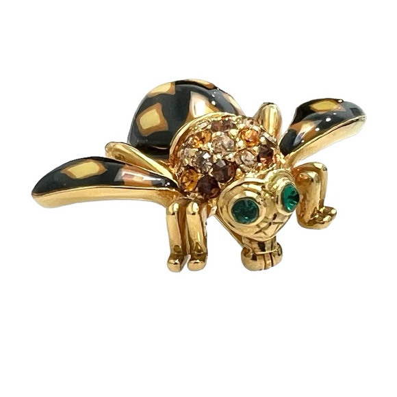 JOAN OF THE JUNGLE JOAN RIVERS ENAMEL BLACK BROOCH - Picture 12 of 16